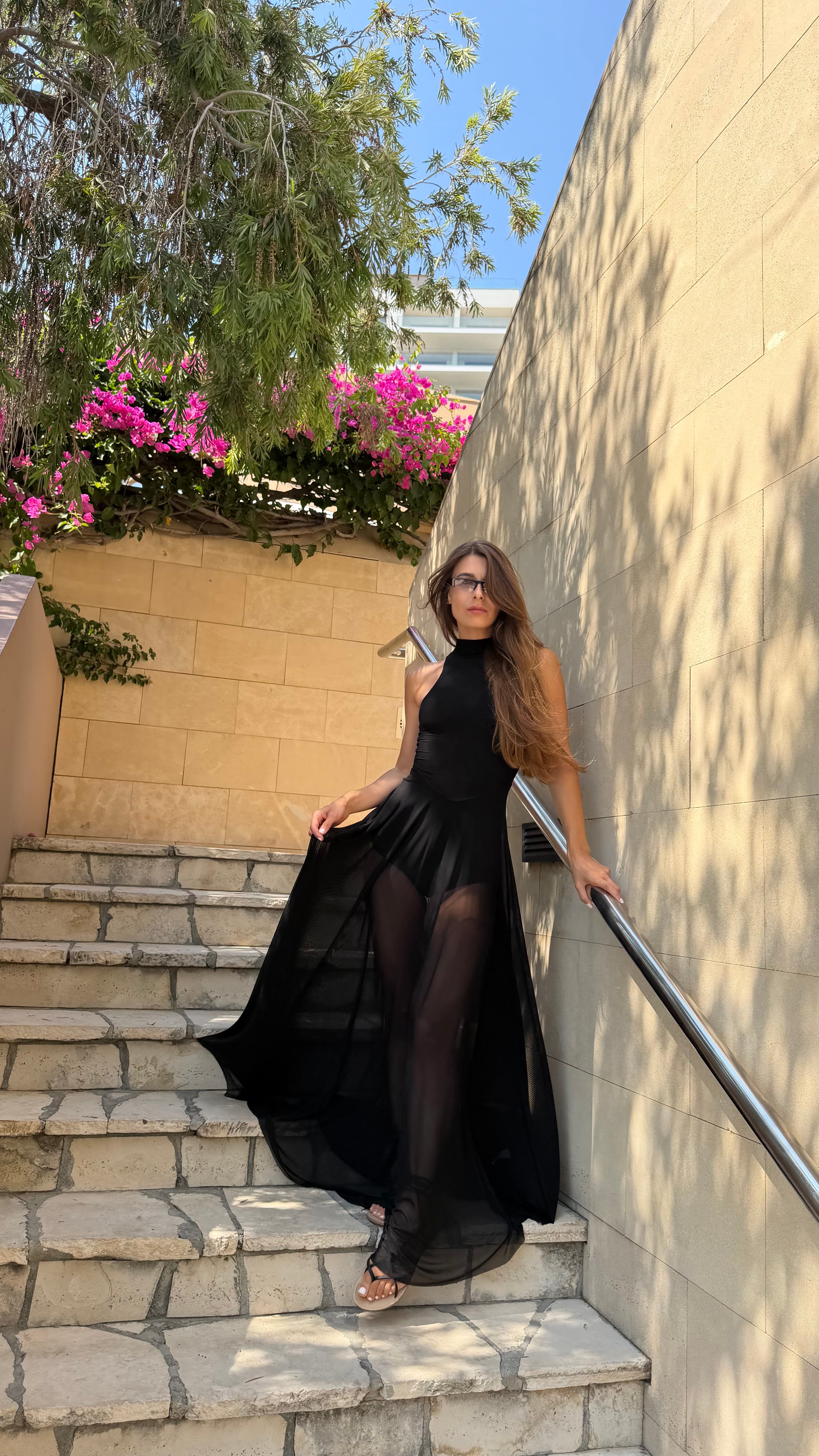 Black Sheer Maxi Dress
