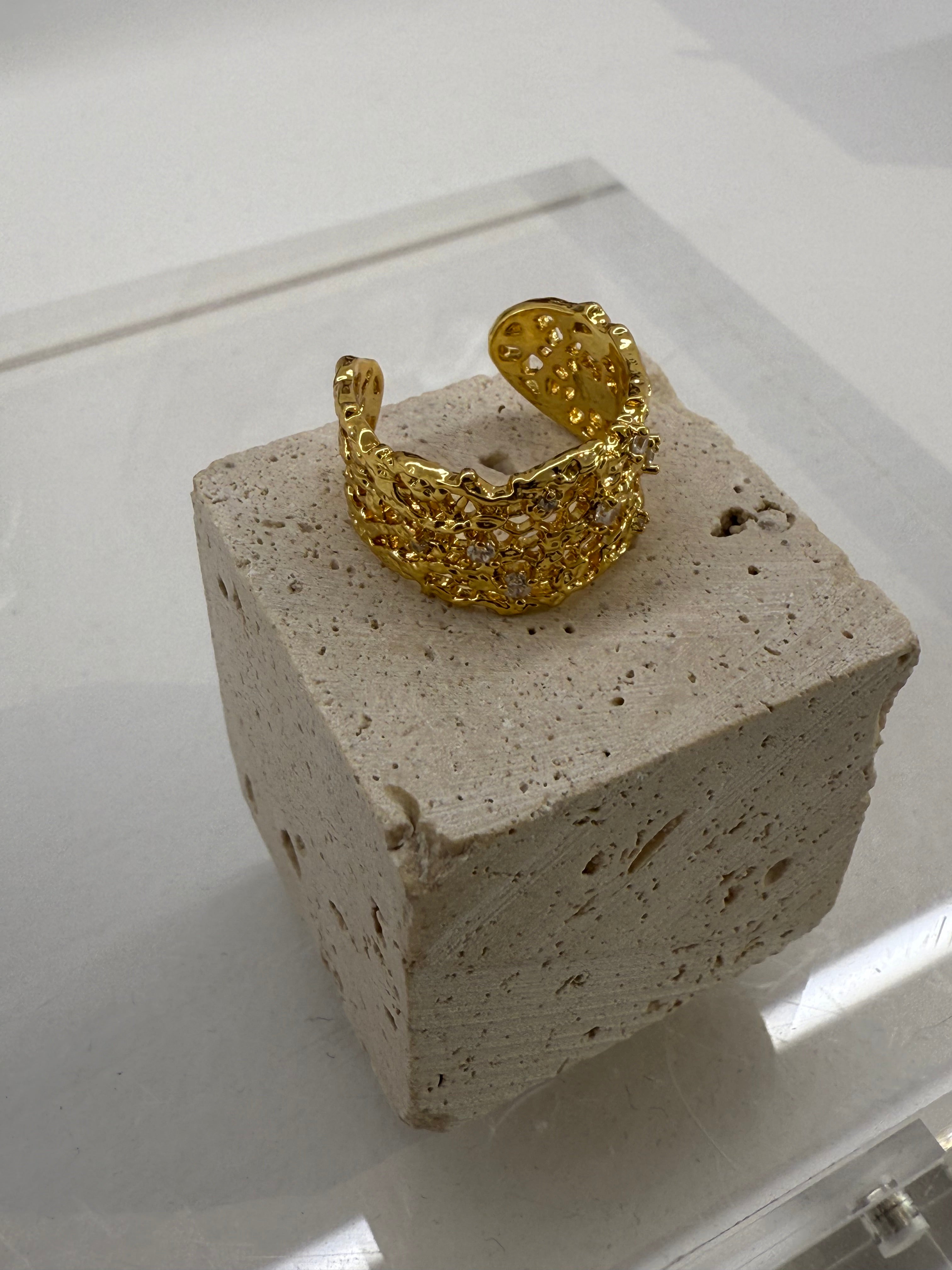 Gold cuff ring
