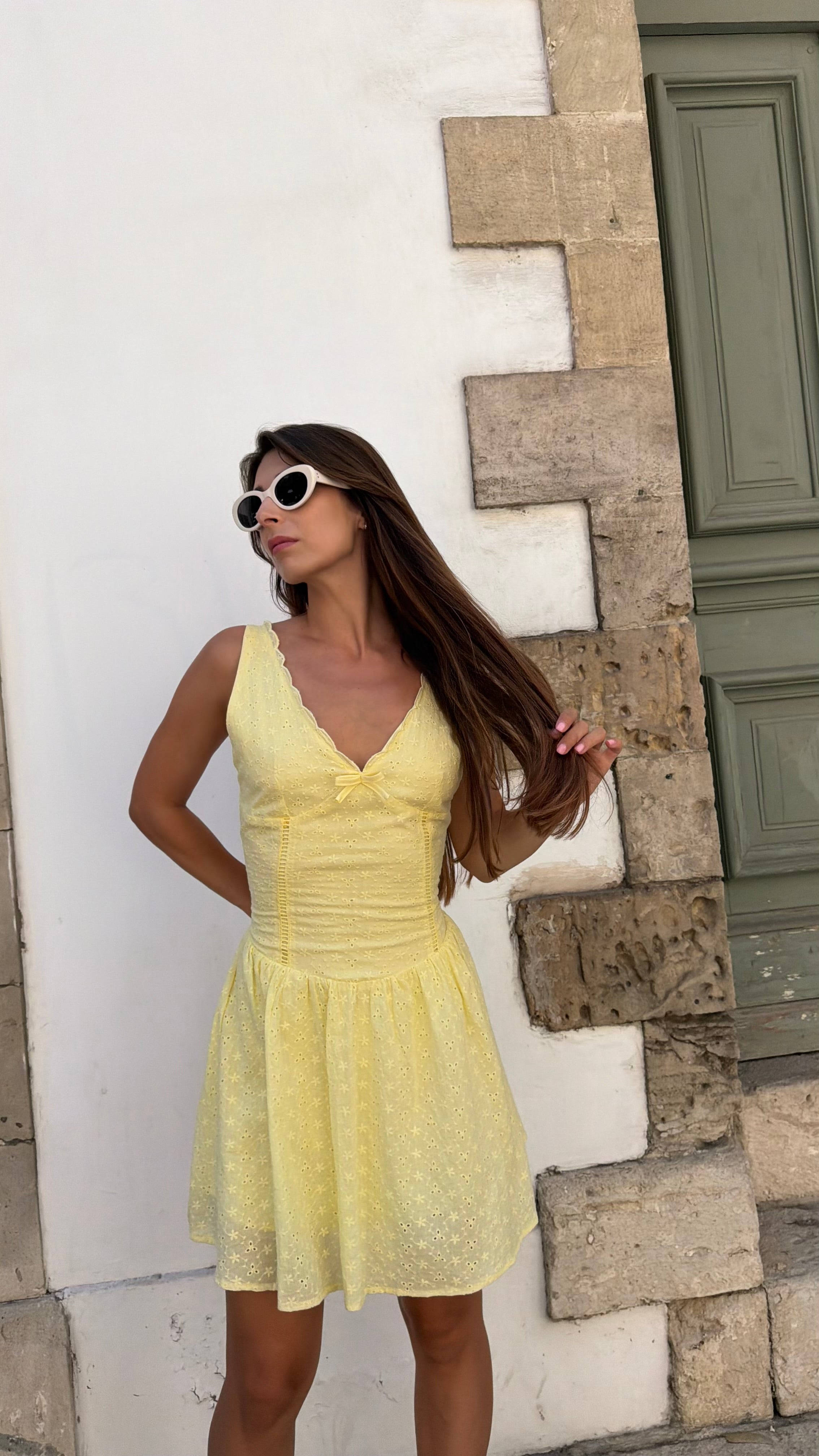 Yellow mini dress