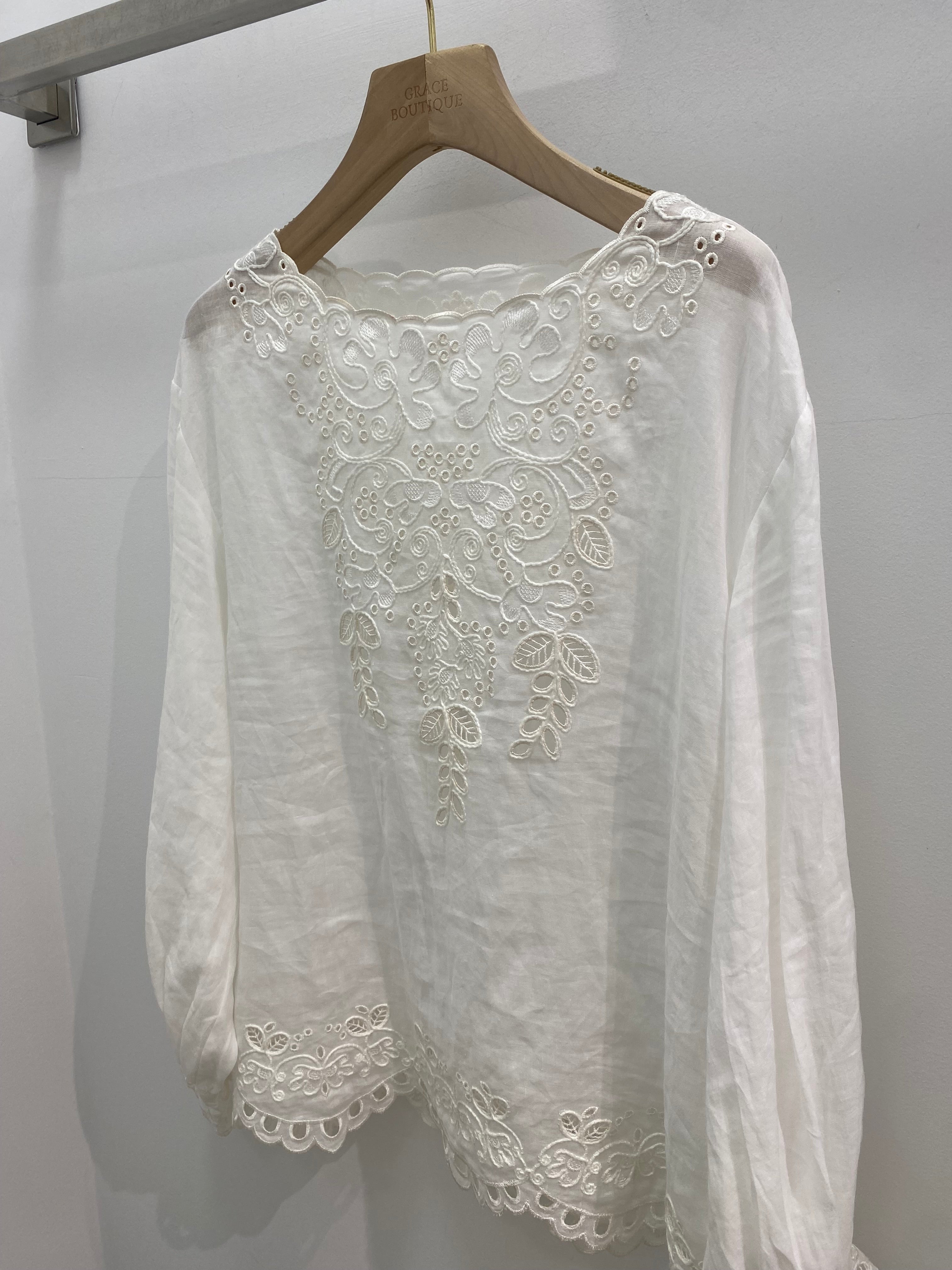 Linen embroidery shirt