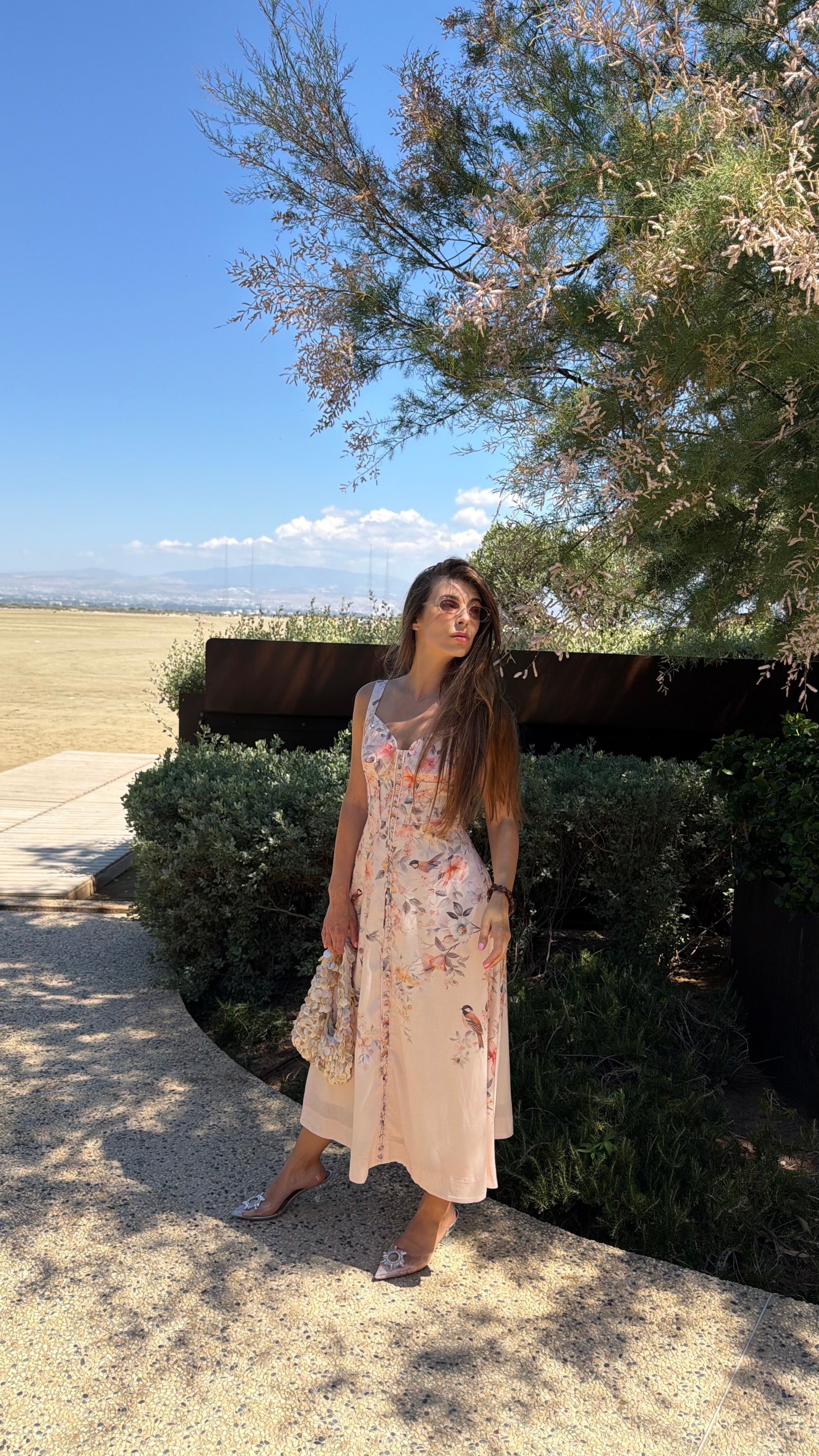 Midi dress with front buttons