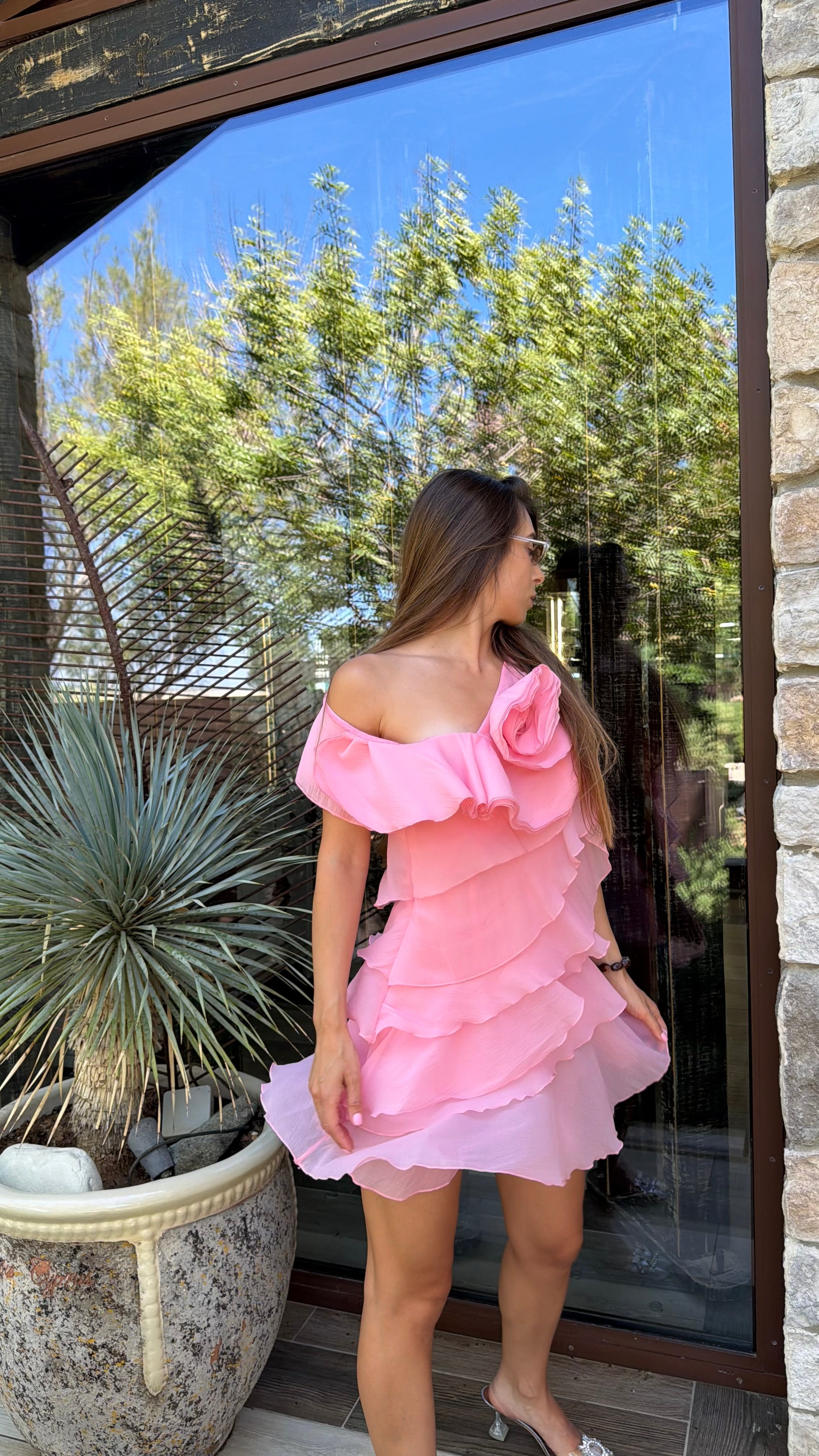 Mini pink flower dress
