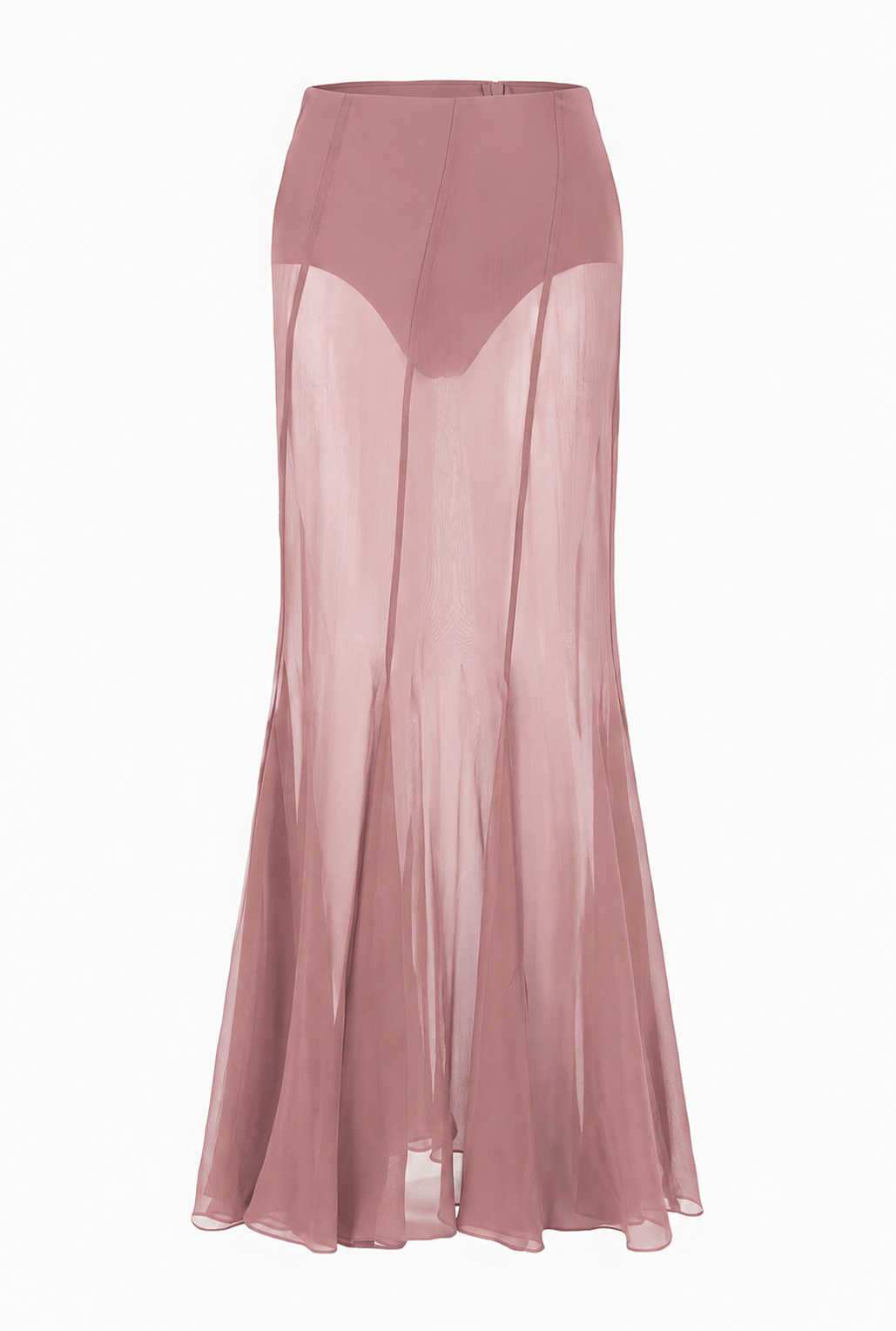 Dusty Pink Sheer Maxi Skirt