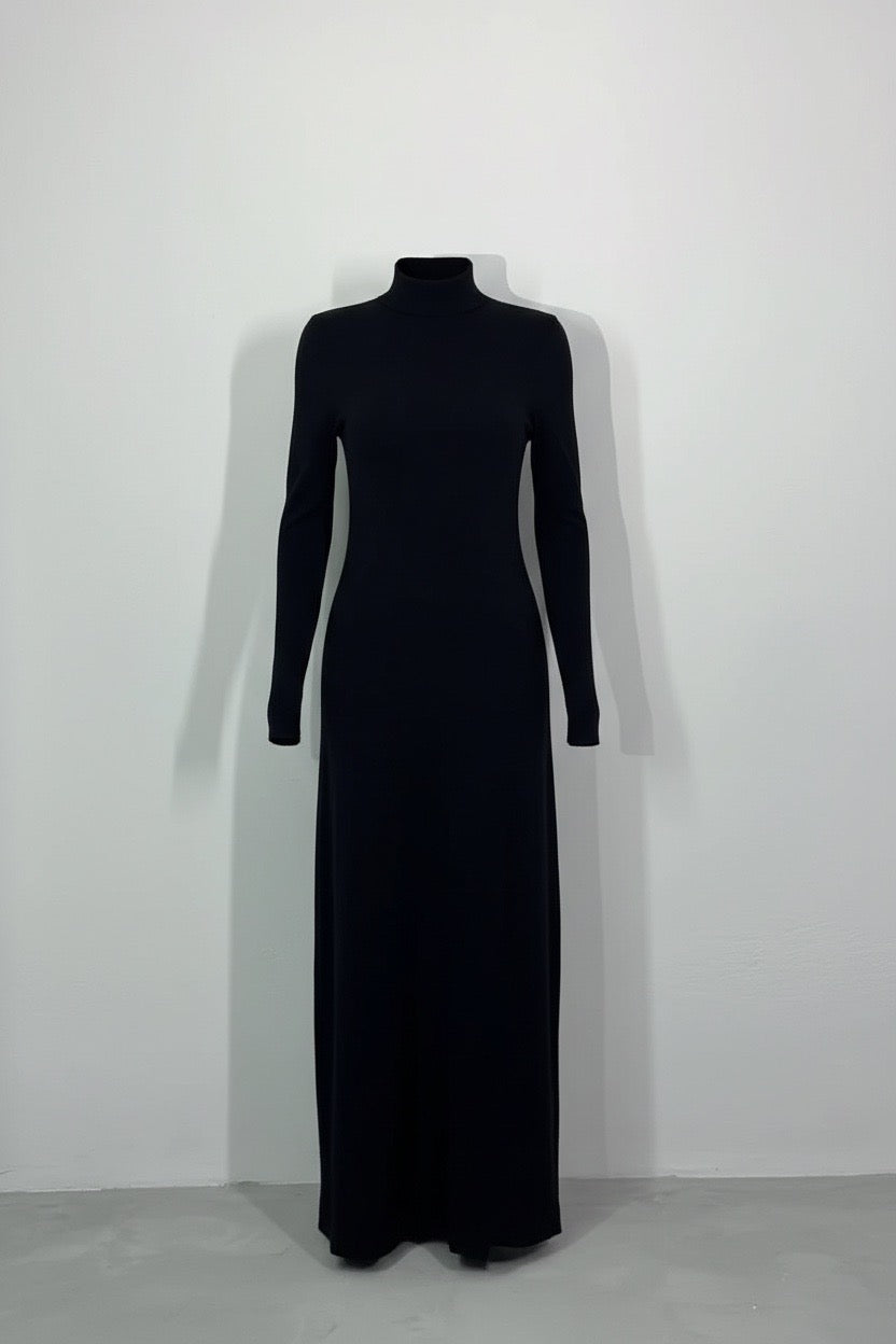 Black halter neck dress