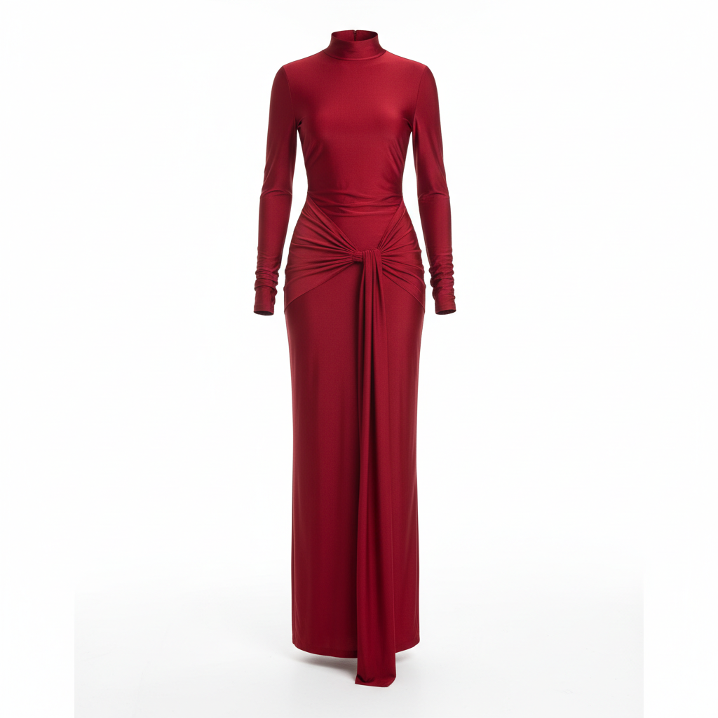 Red maxi dress