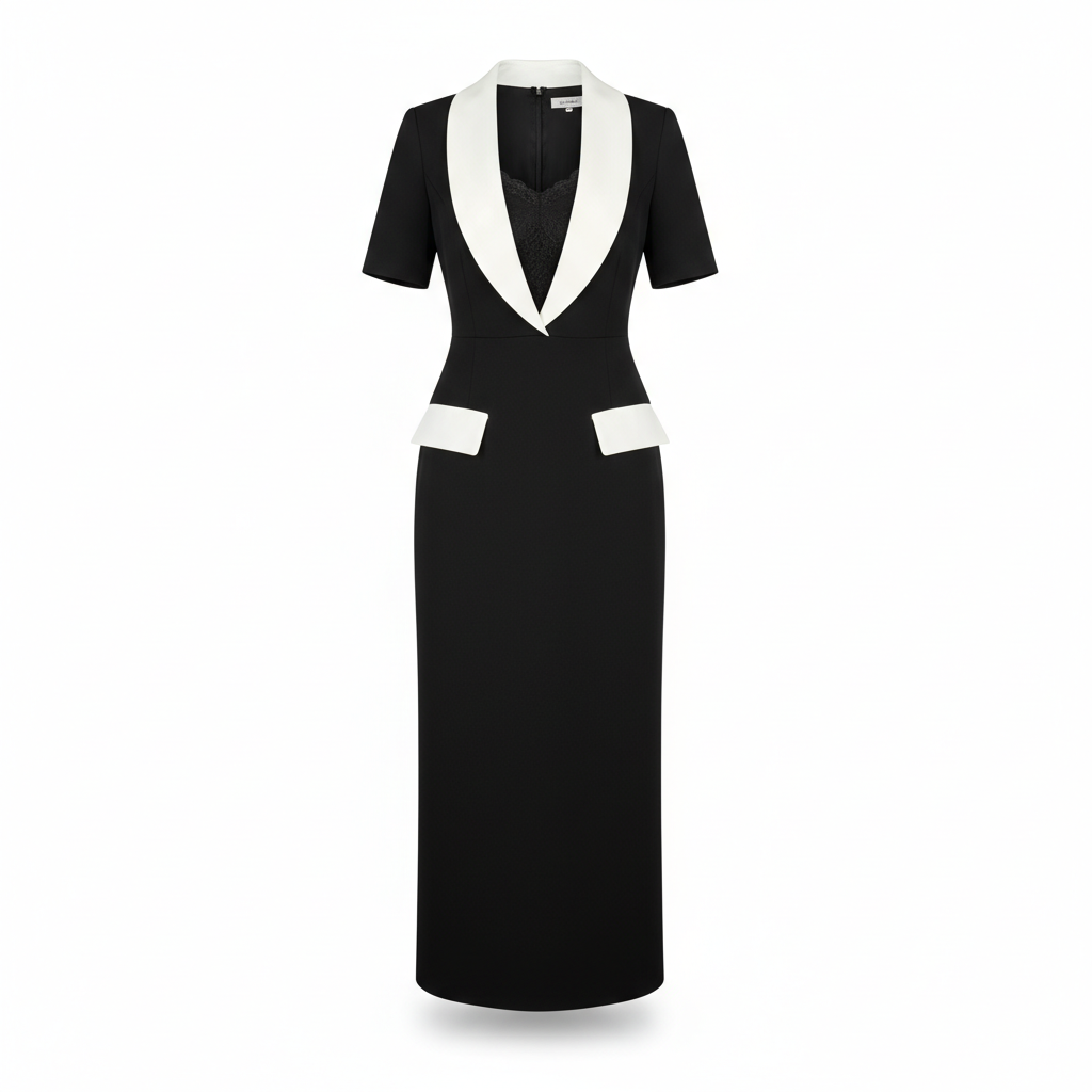 Black midi dress