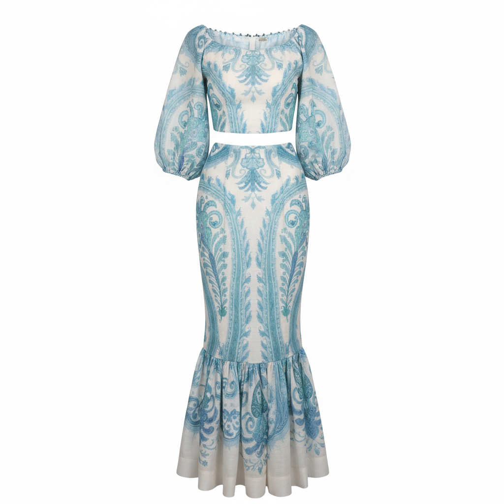 Ocean puffy top with skirt