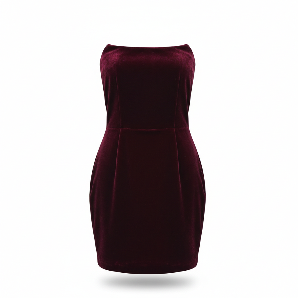 Velvet corset burgundy dress