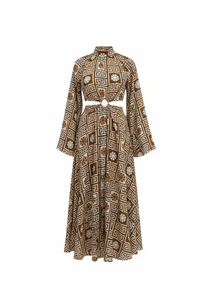 Jacquard  cut-out maxi dress