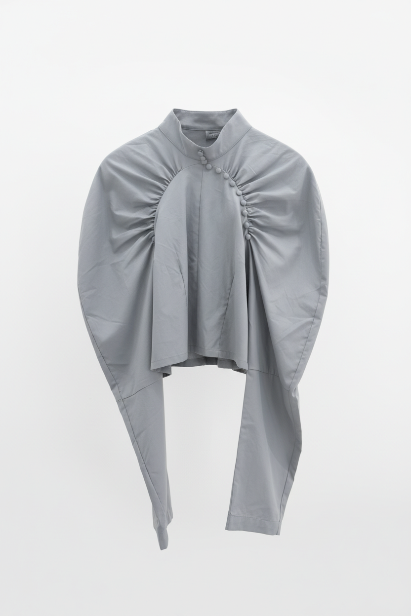 Short lilac cotton blouse