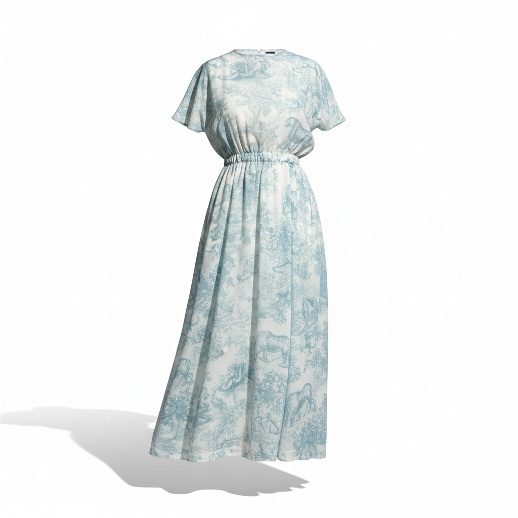 Blue cotton maxi dress
