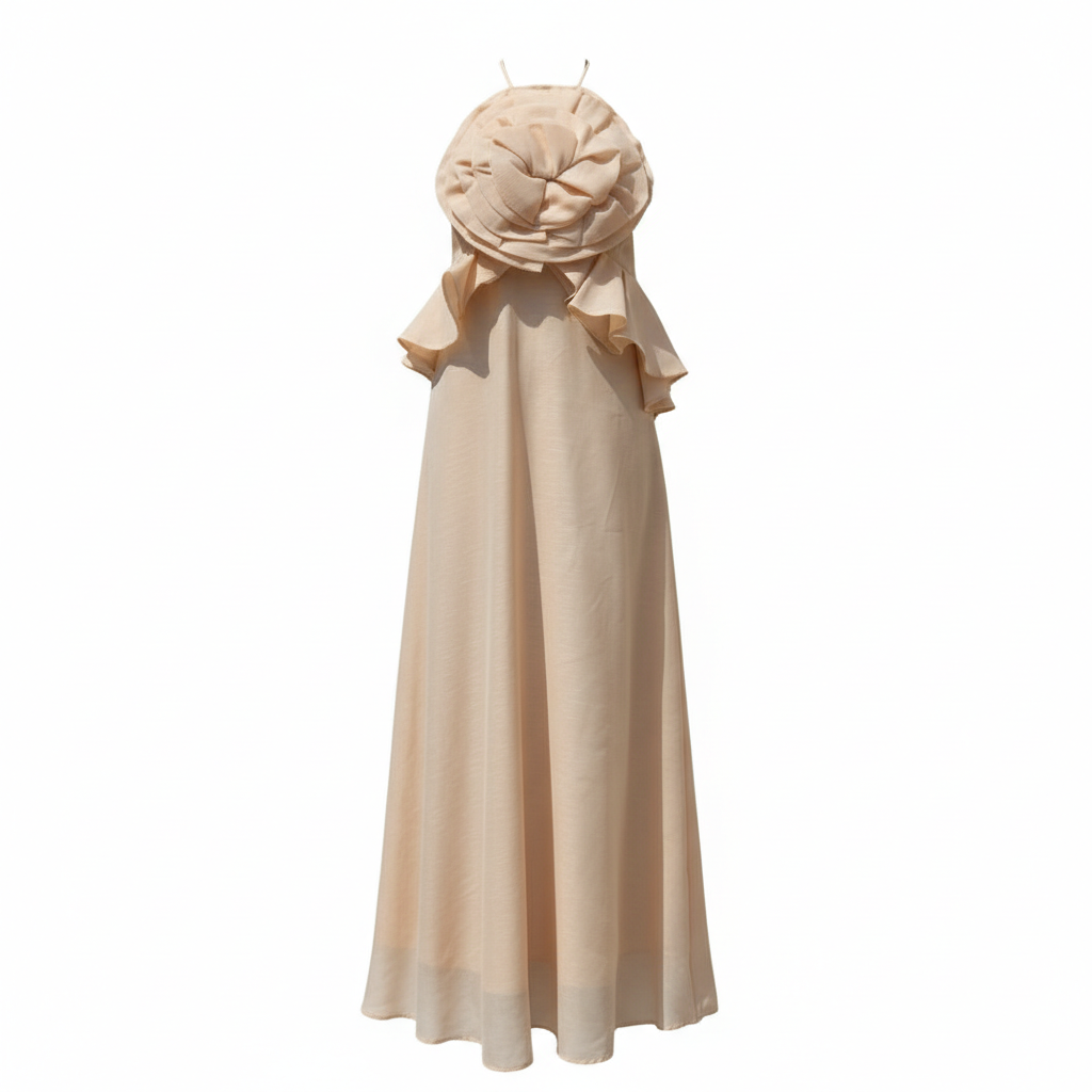 Rose backless maxi dress