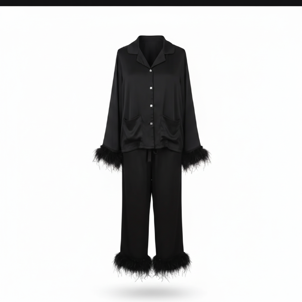 Black satin pajama