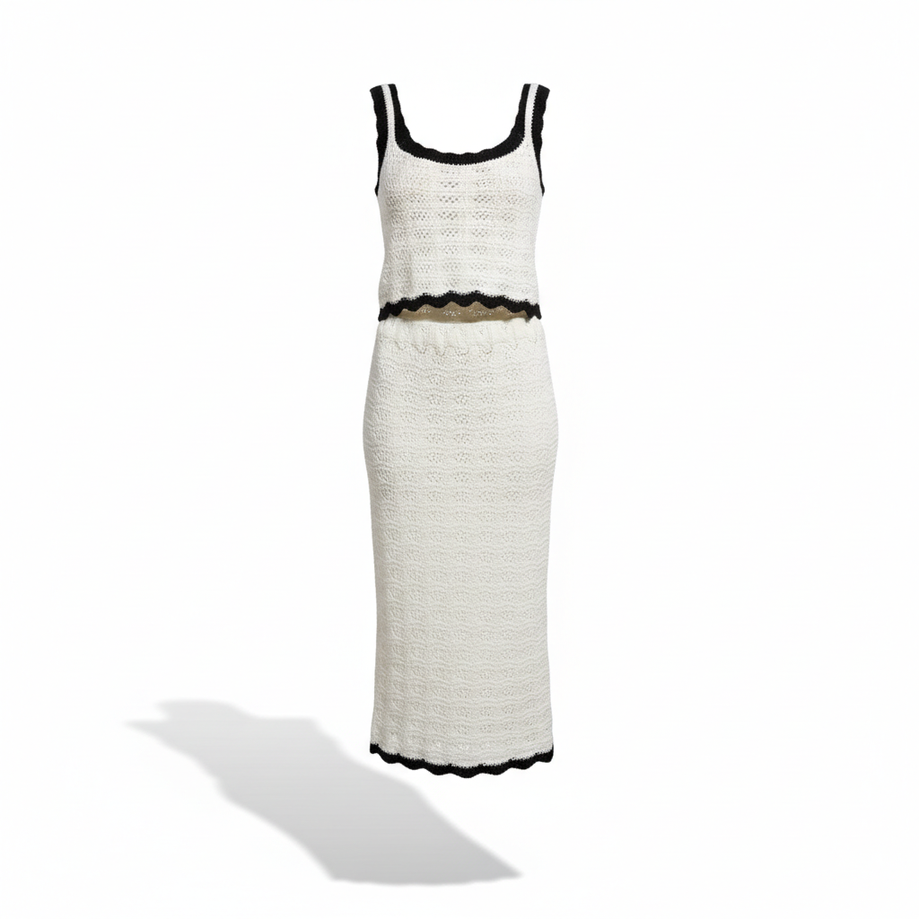 Sleeveless top with skirt