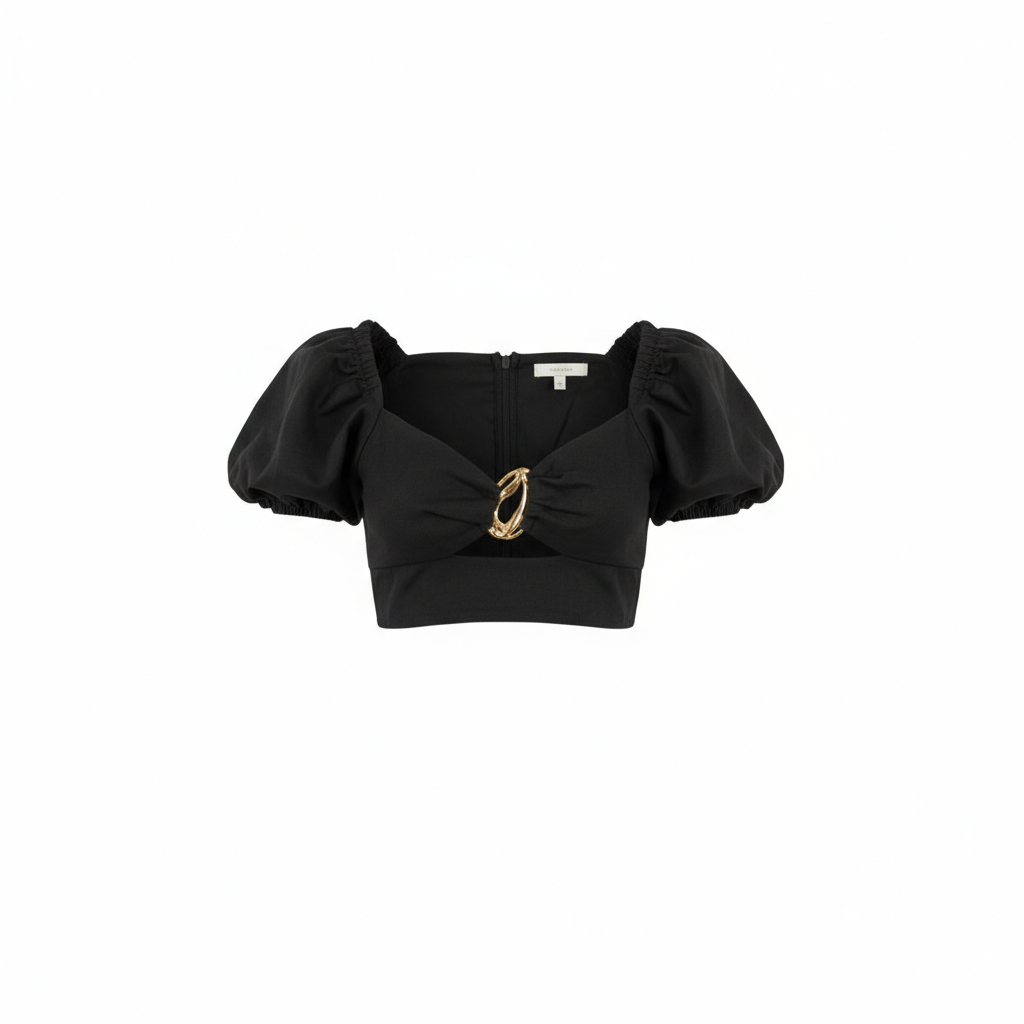 Black linen top