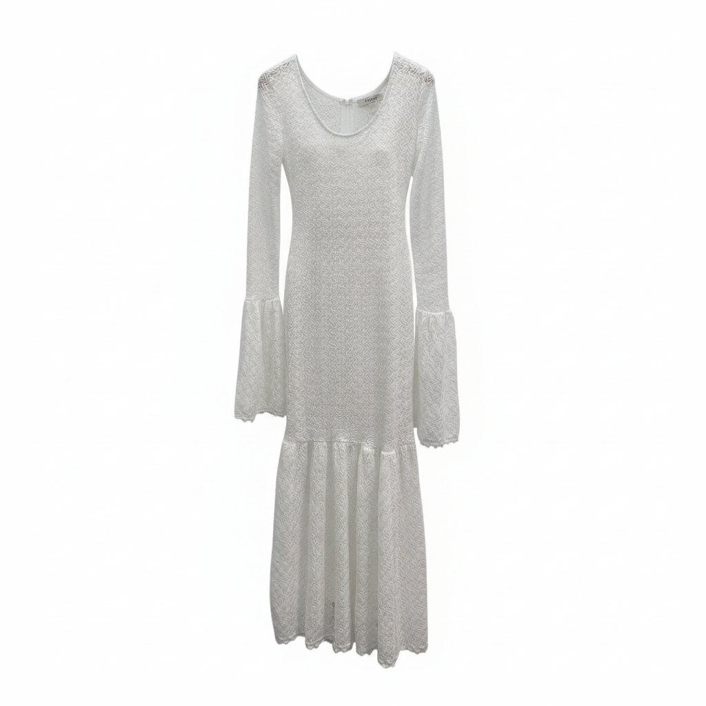 White midi dress