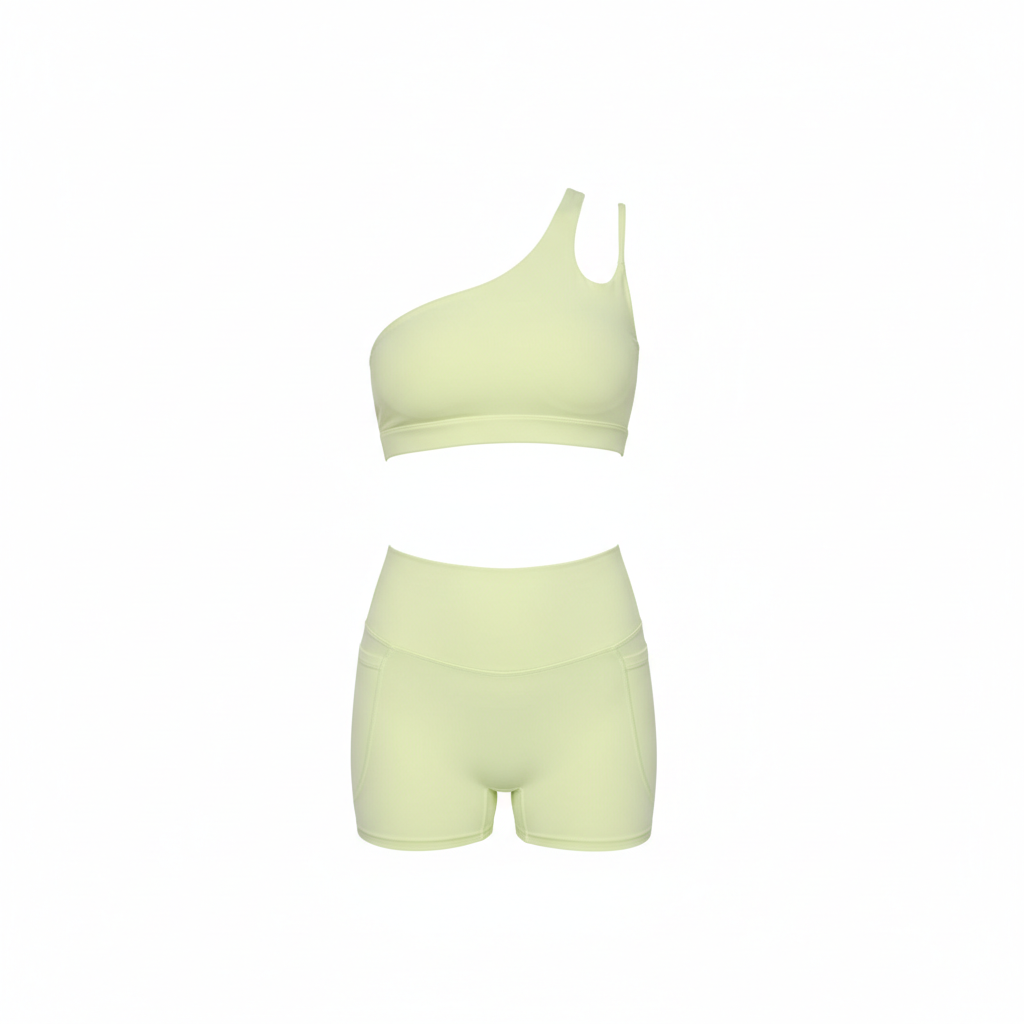 One shoulder top with shorts