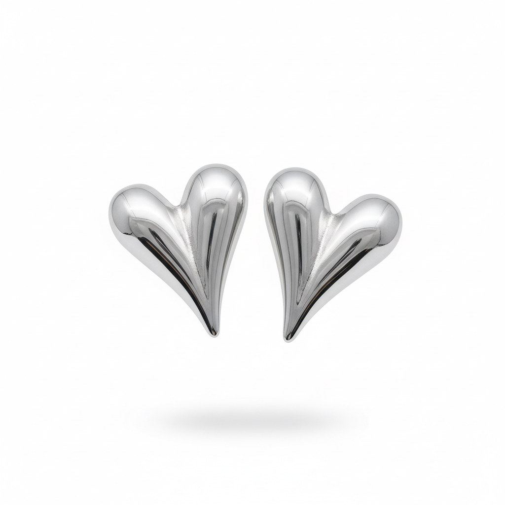Silver hearts earrings