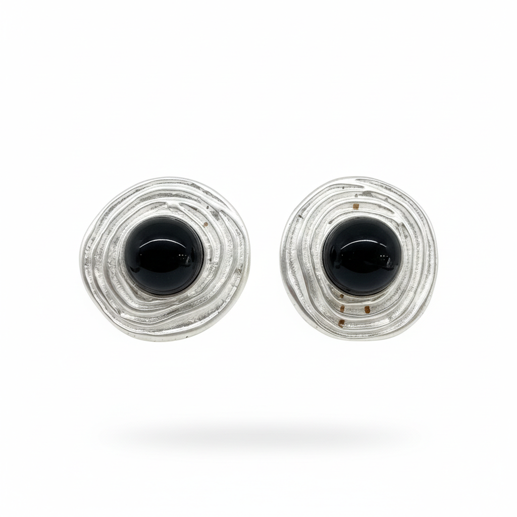 Silver stud earrings
