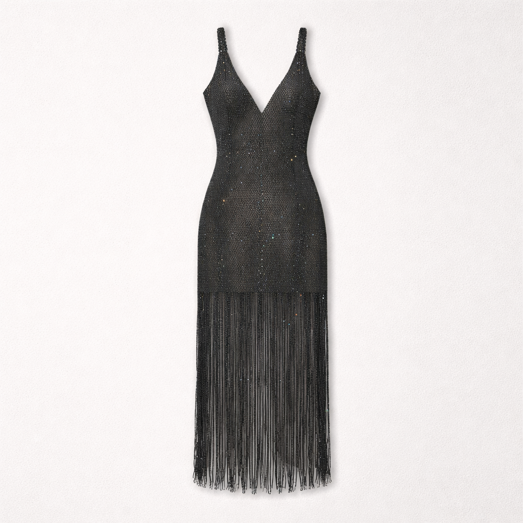 Black rhinestone dress