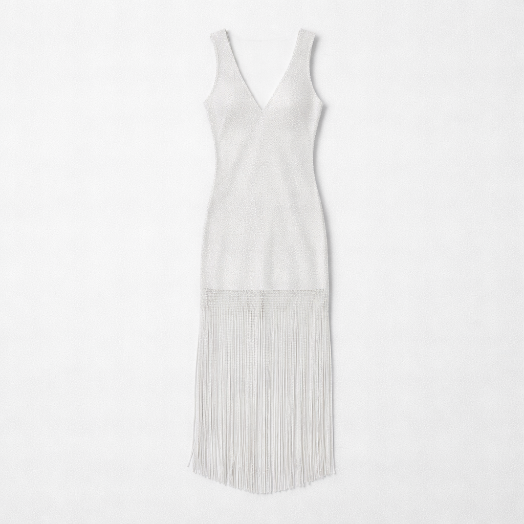 White rhinestone dress