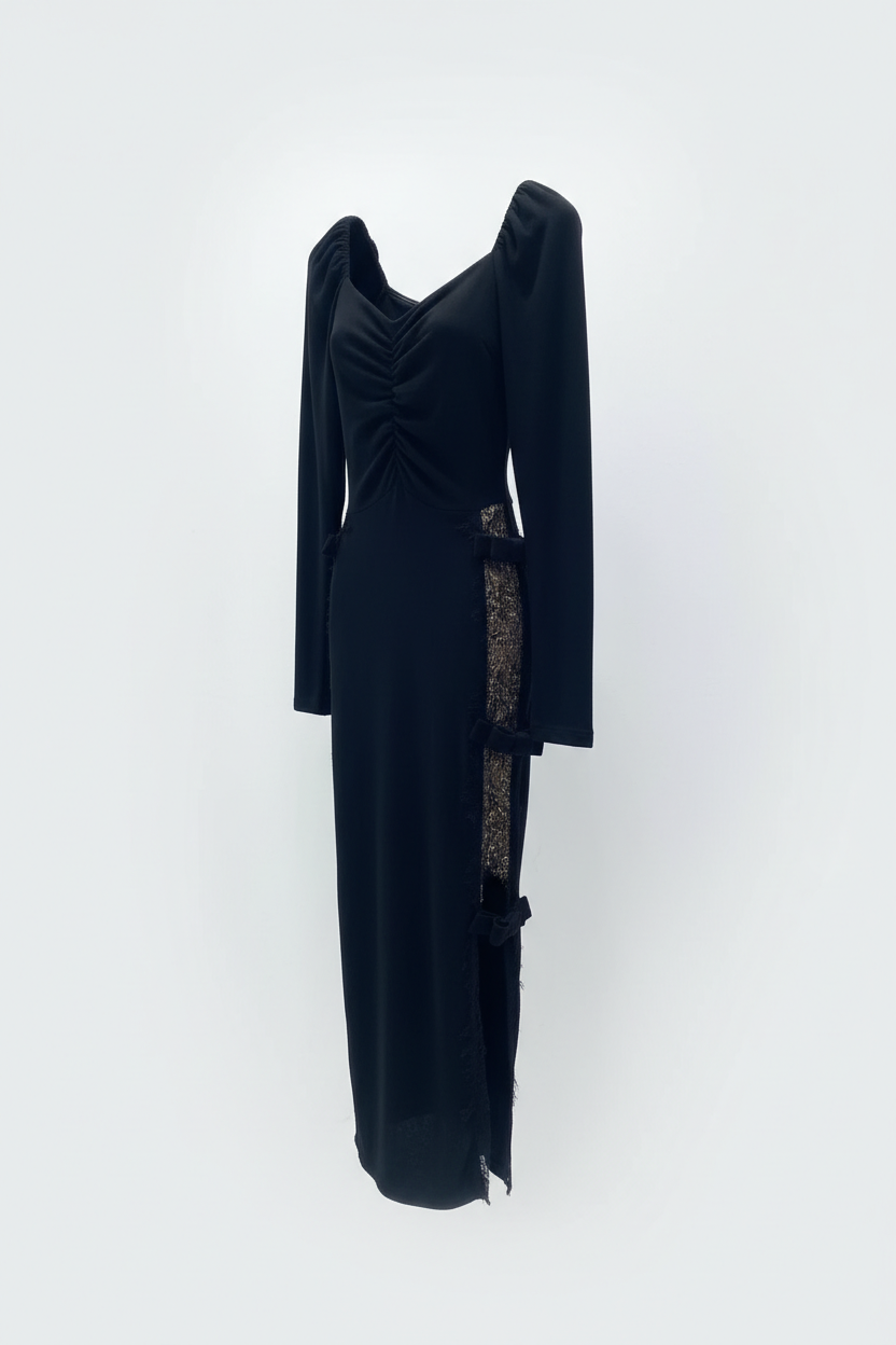 Black midi dress