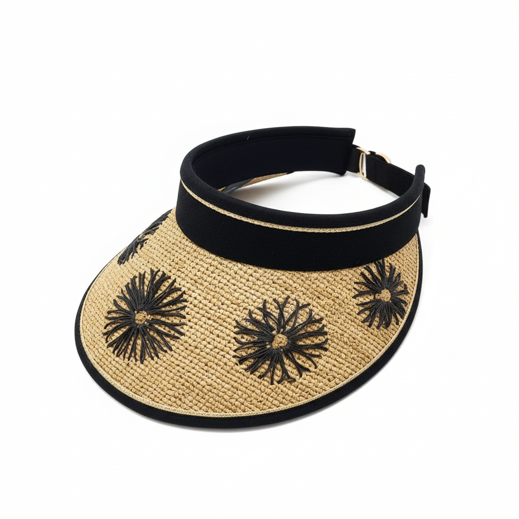Straw hat with wide brim