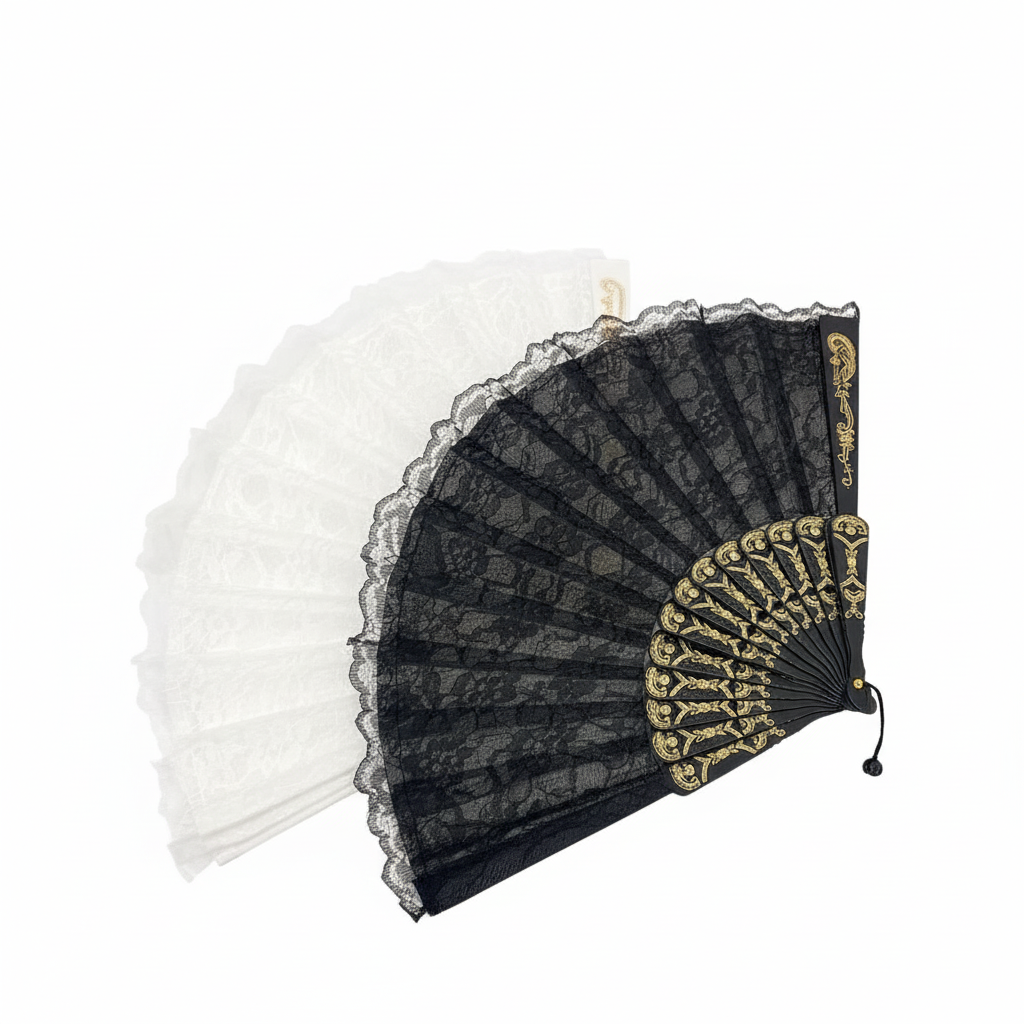 Lace hand fan