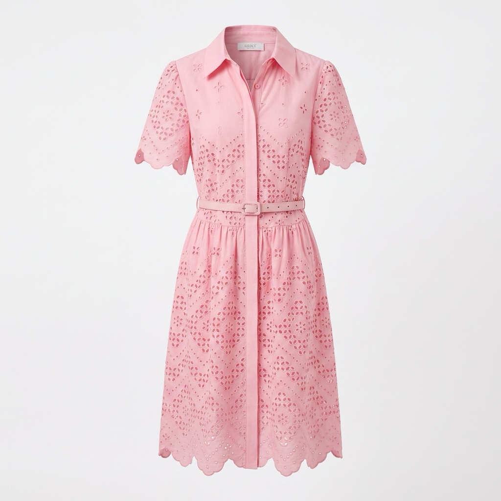 Pink cotton mini dress