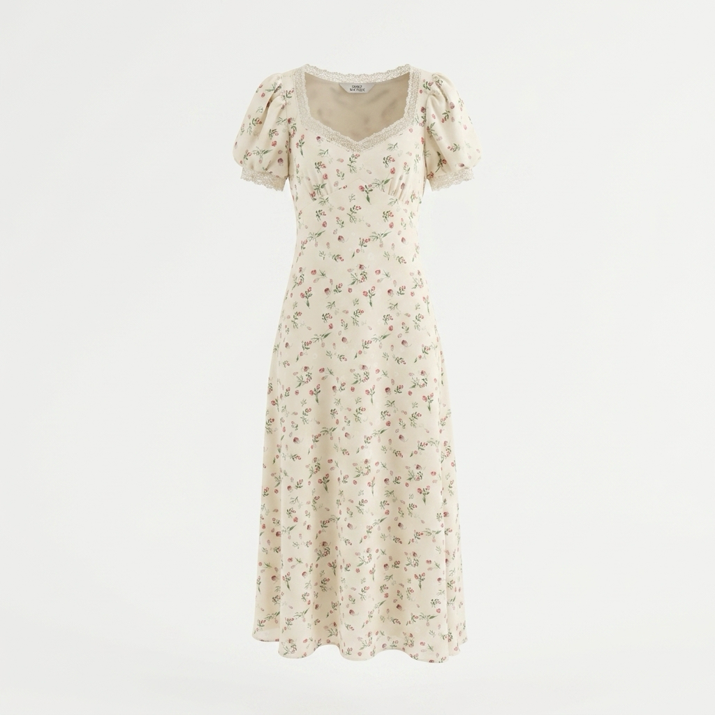 White romantic flower dress