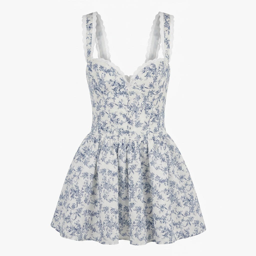 Charming floral corset-style mini dress