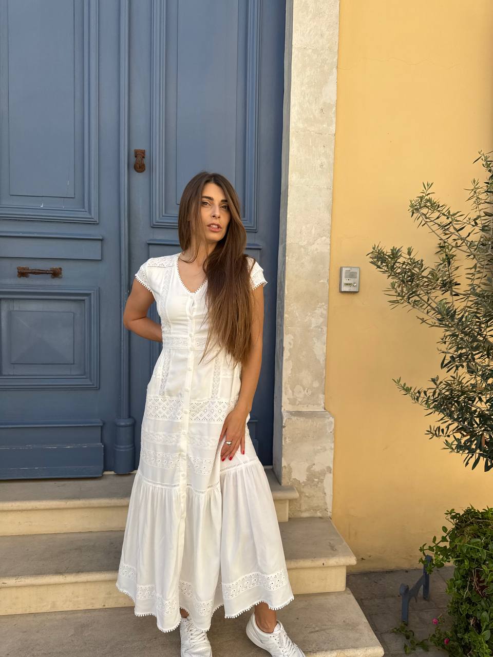 White elegant maxi  dress