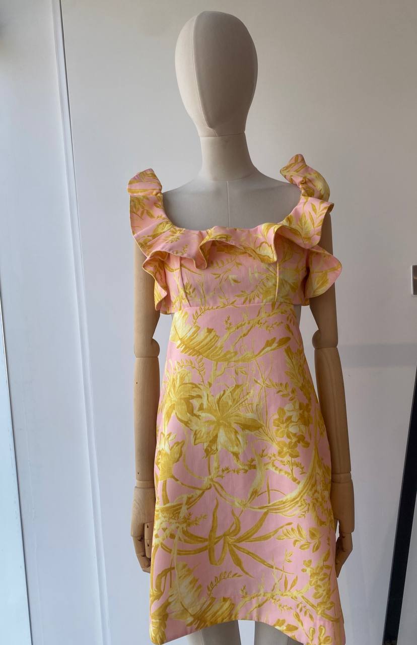 Floral ruffled mini dress
