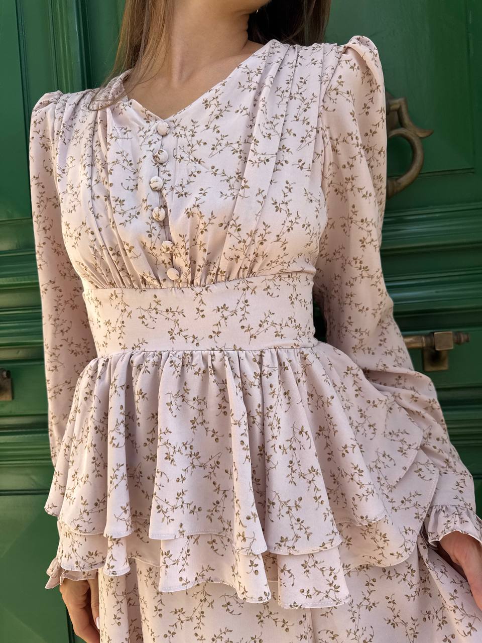 Flower midi pink dress