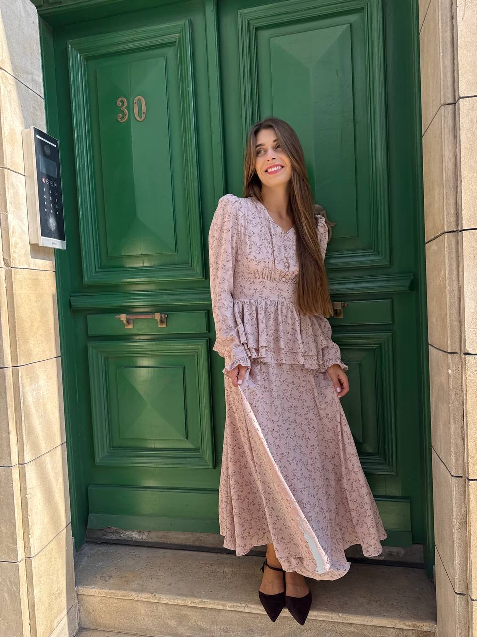 Flower midi pink dress