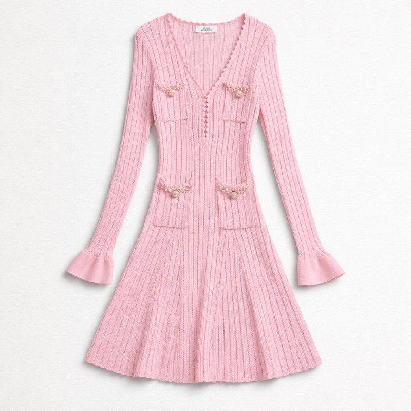 Romantic pink mini dress