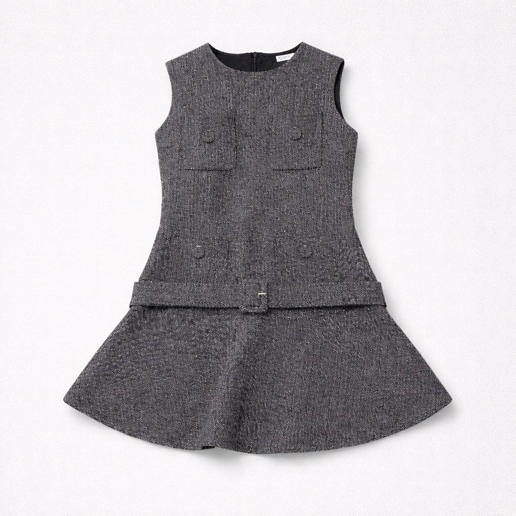 Sleeveless grey mini dress