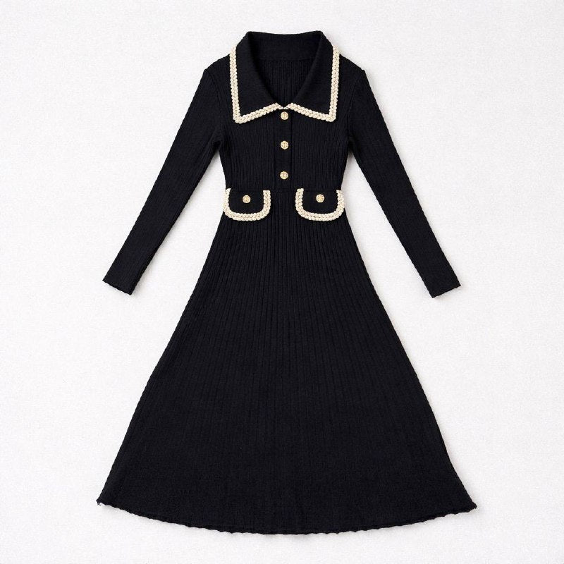 Black knitted dress