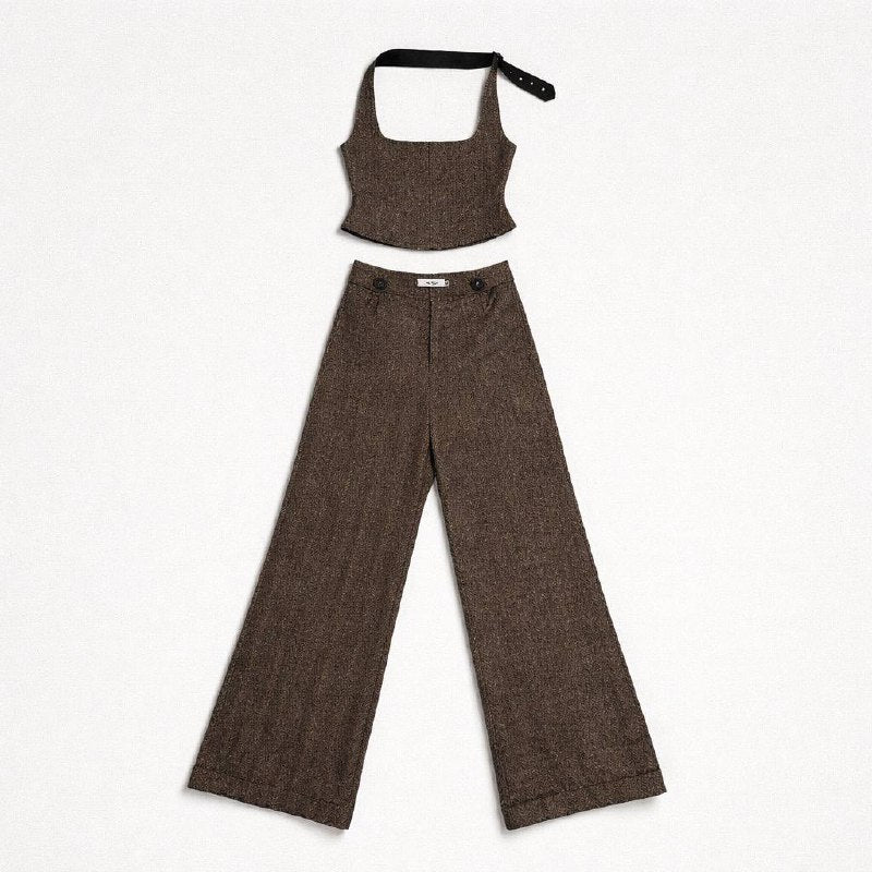 Mocha brown suit set