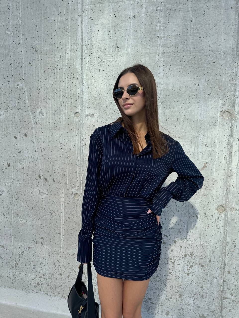 Blue striped dress