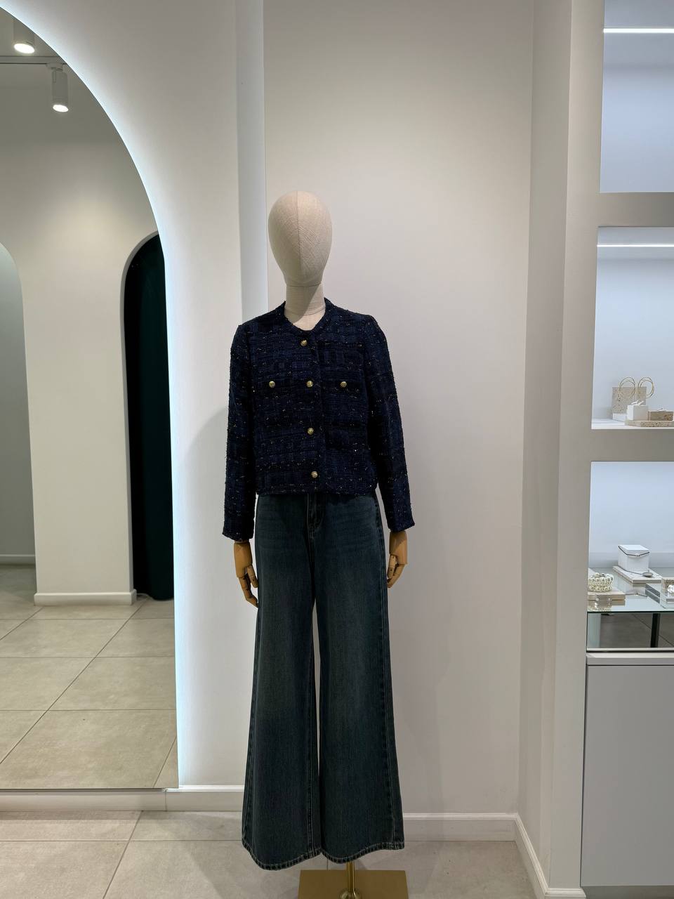 Navy blue tweed blazer