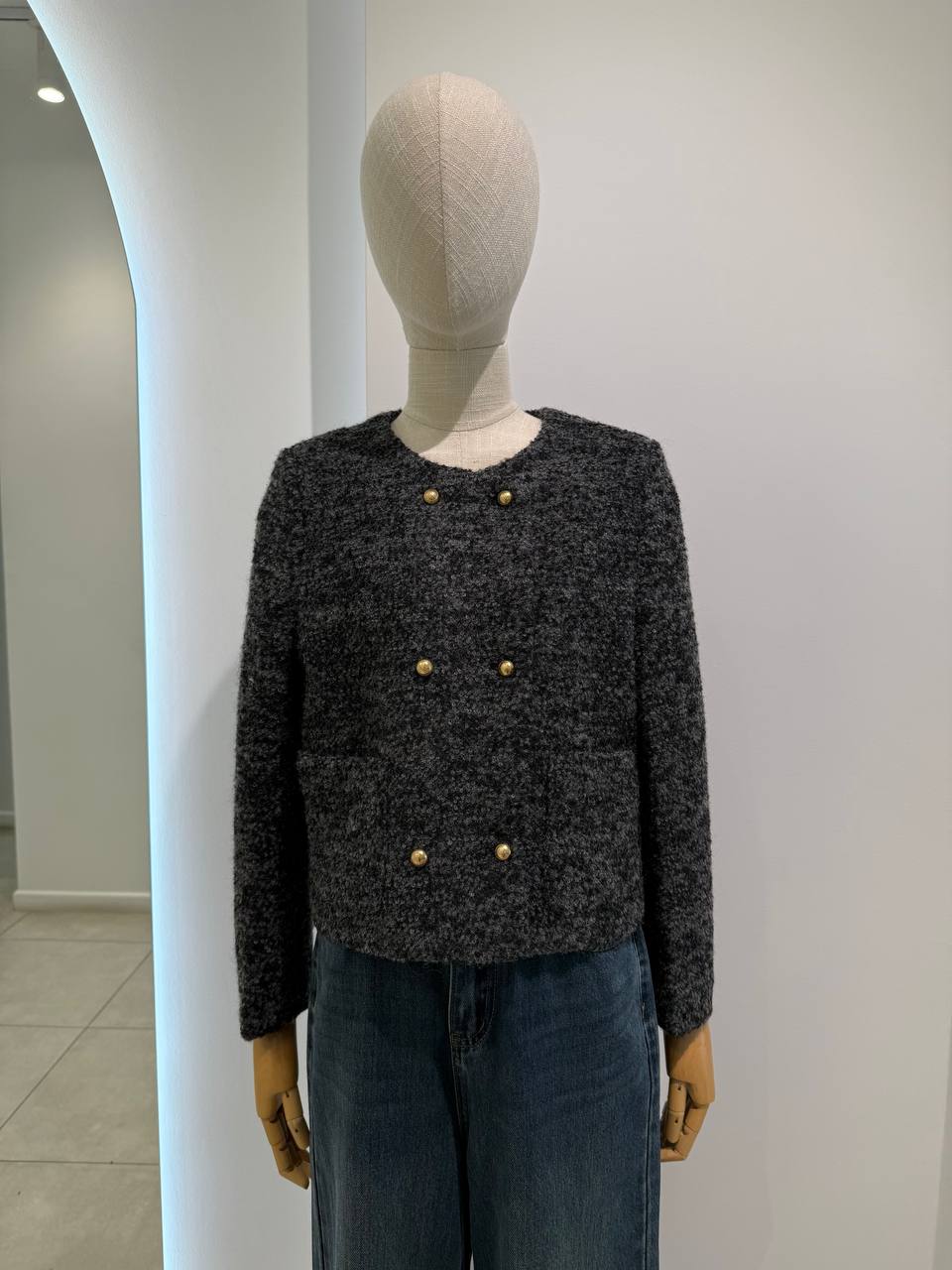 Dark grey cropped blazer