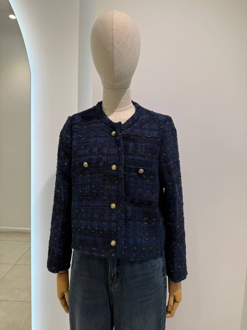 Navy blue tweed blazer