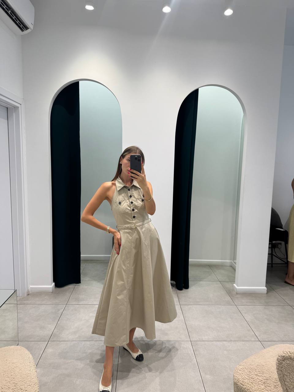 Halter neck midi dress