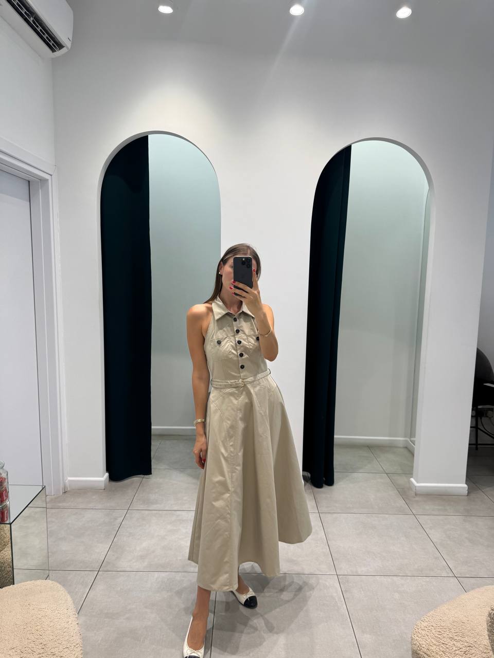 Halter neck midi dress
