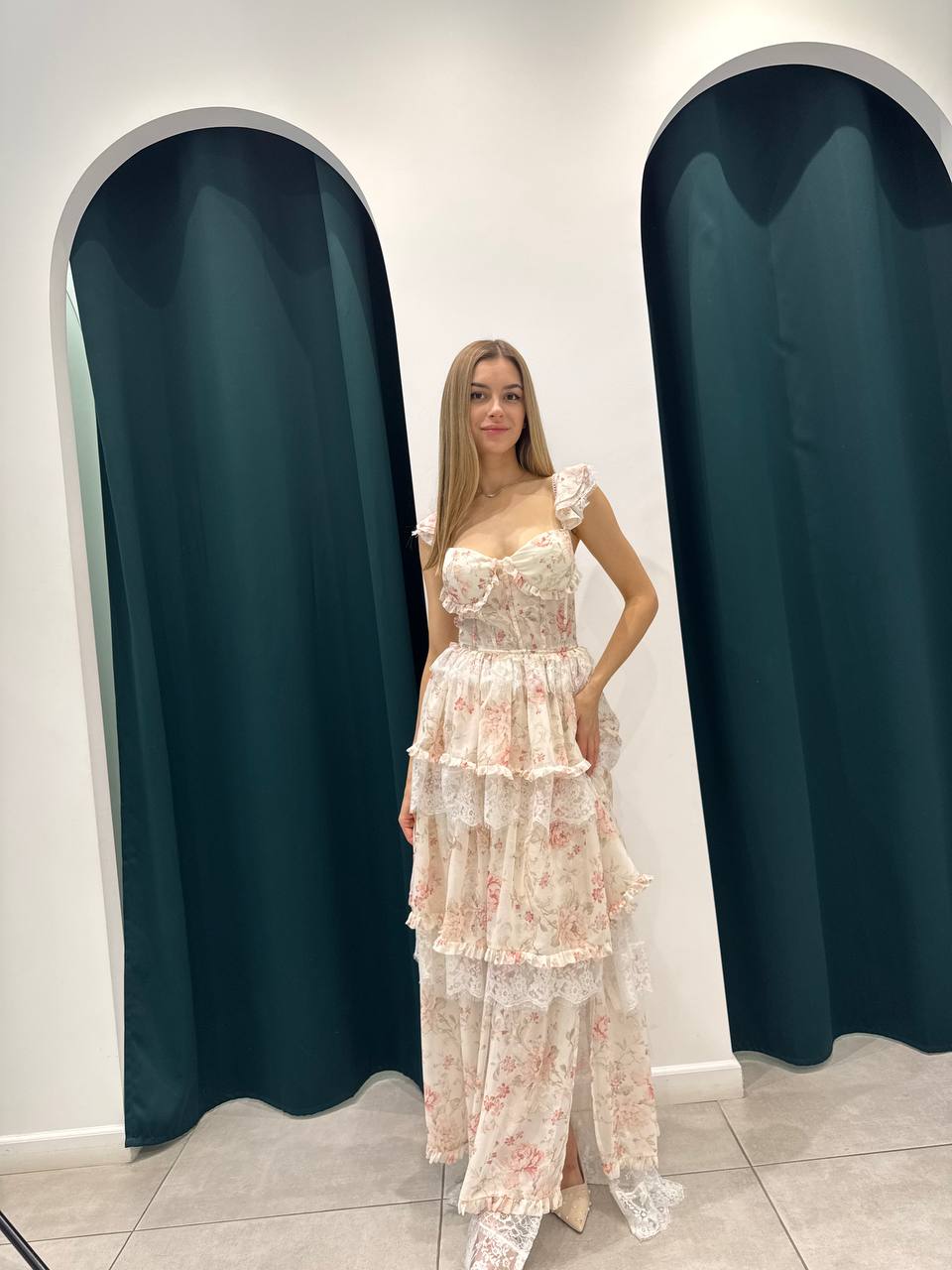 Floral maxi corset dress