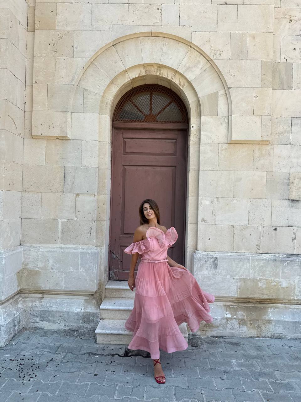 Dusty pink  midi dress