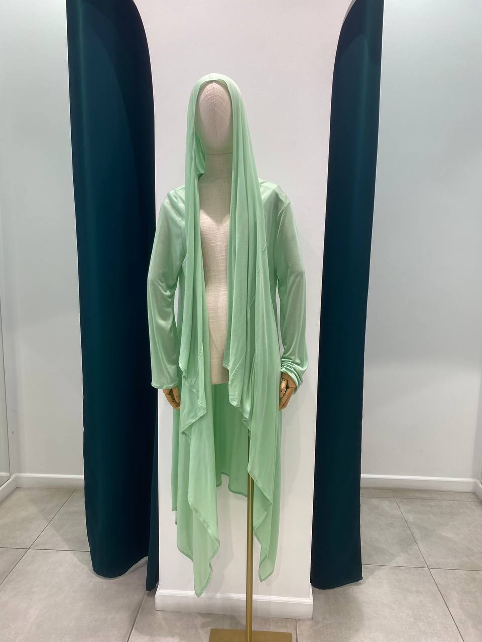 Light green cover up with hood