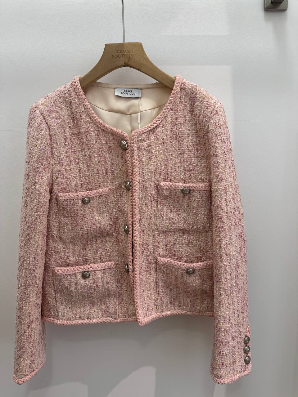 Pink tweed blazer