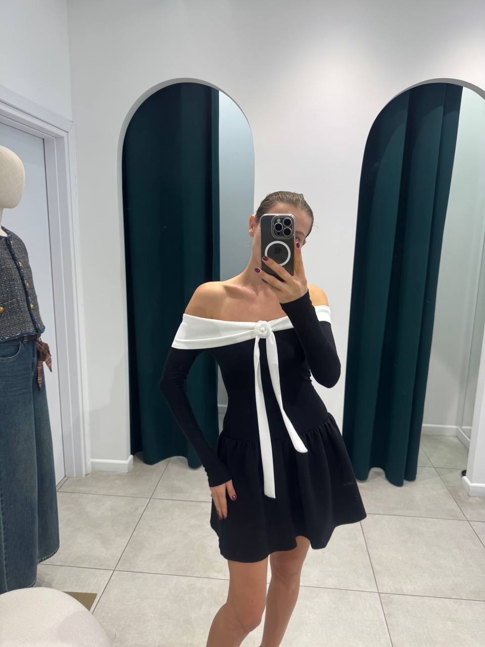 Off shoulder mini dress